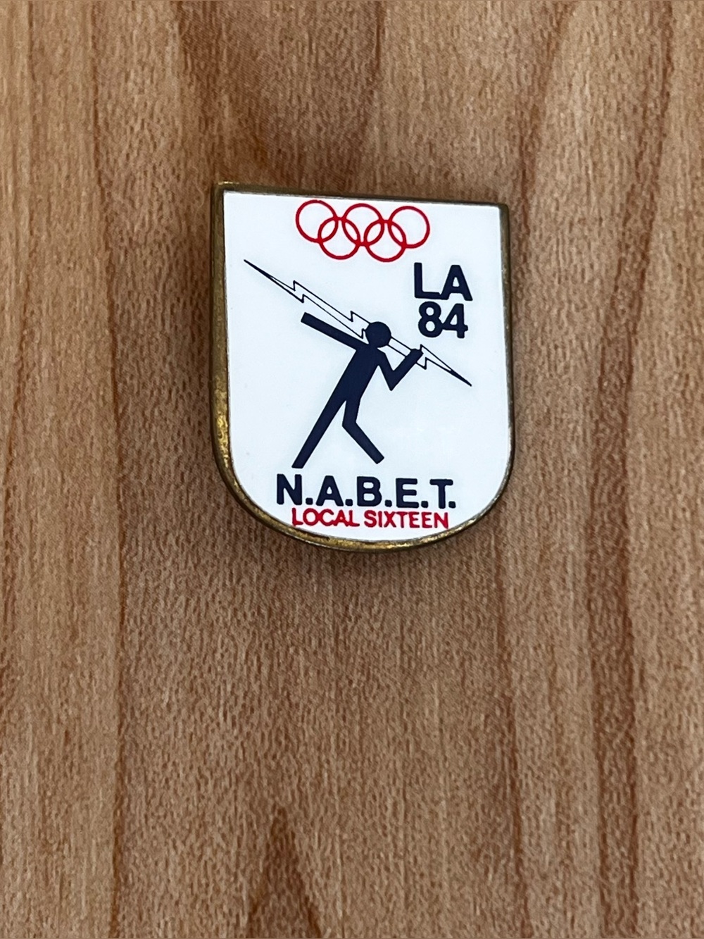 Vintage 1984 Los Angeles Olympic Games NABET Local 16 Union Made Lapel Pin
